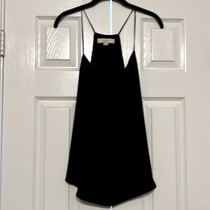 LOFT T-Back Spaghetti Strap Flowy Top Blouse in Black